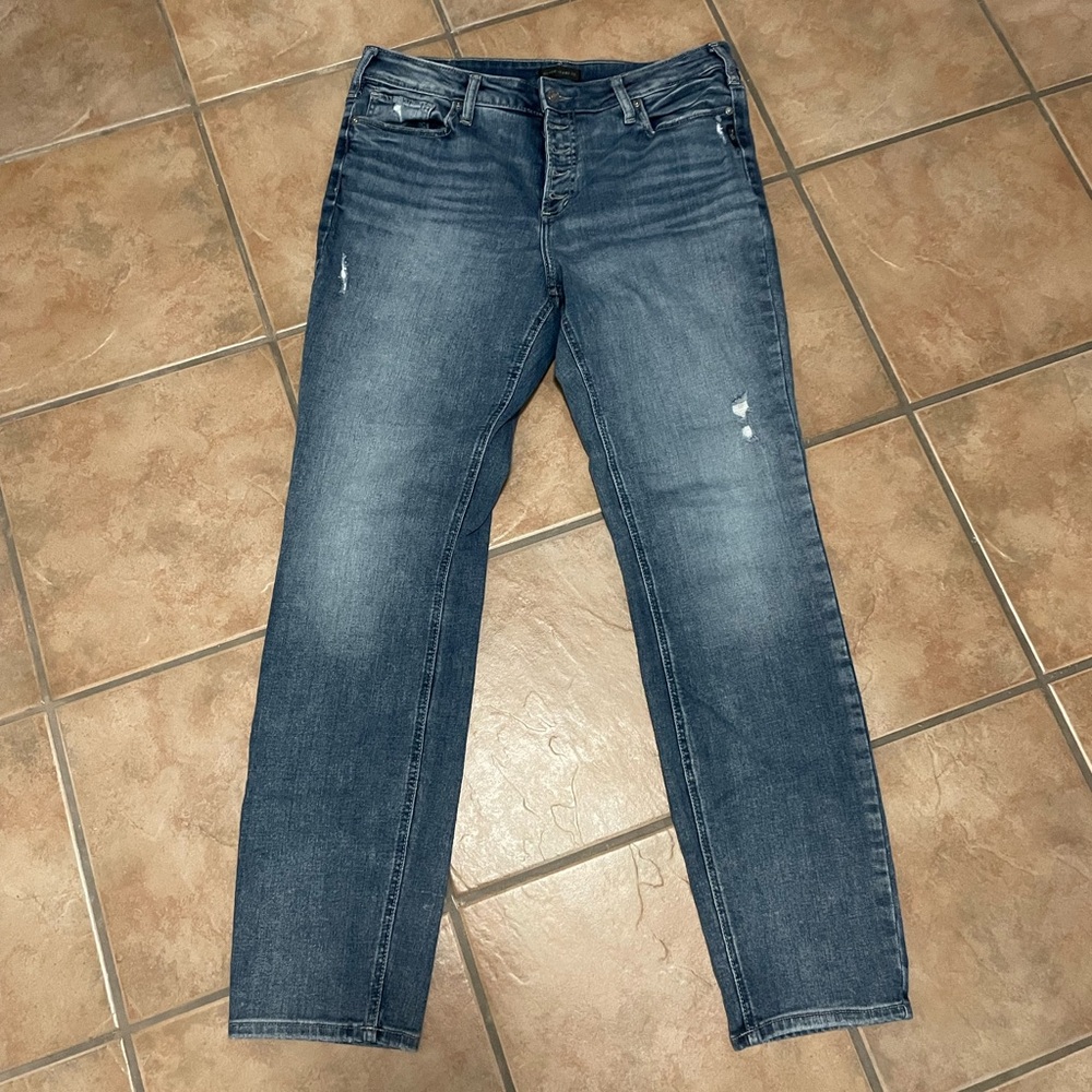Silver Jeans Suki Straight Dark Blue Denim